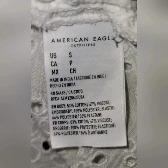 NWOT American Eagle Lace Eyelet White Crop Top Size Small - Picture 6 of 8